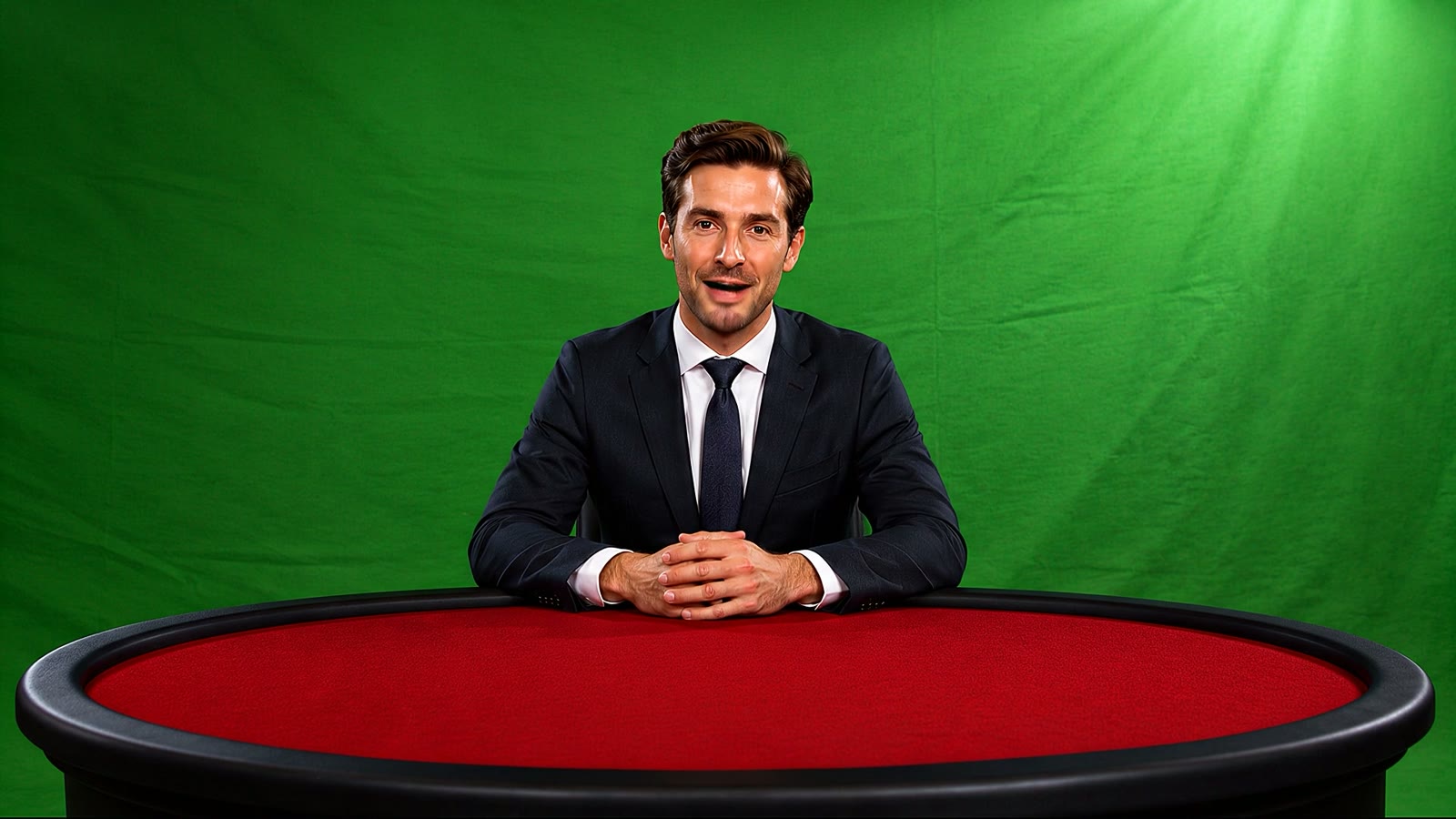 Raw green-screen dealer table